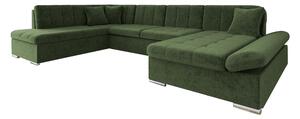 Zumar Bäddsoffa med Divan och Schäslong 4-sits i Chenille - Grön