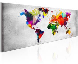 Canvas Tavla - World Map: Coloured Revolution - 120x40