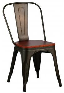 4 st Industry plåtstol med träsits - stapelbar + Fläckborttagare för möbler