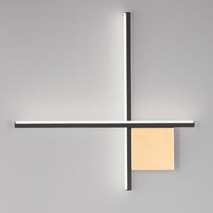 Nova Luce Vägglampa Cross Betta Guld, Svart Matt 50 cm