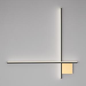 Nova Luce Vägglampa Cross Betta Guld, Svart Matt 80 cm