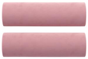 Prydnadskuddar 2 st rosa Ø15x50 cm sammet