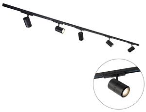 Skensystem svart inkl LED dimbar 5-ljus 3-fas höger - Linjal 38