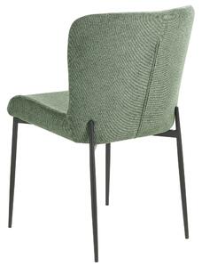 Set med 2 stolar Grön polyester stickad textur Metallben Beliani
