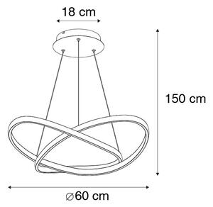Design hängande lampa svart inkl. LED 3-steg dimbar - Koers