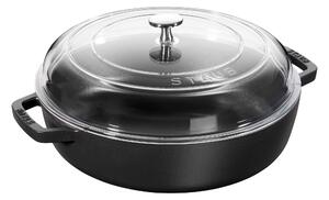 Staub Braisers 24 cm, Traktörpanna med glaslock, Svart