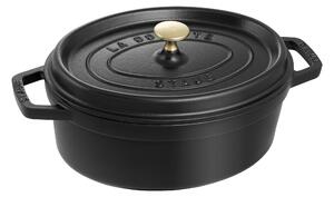 Staub La Cocotte Gryta 27 cm / 3,25 l, Oval, Svart, Gjutjärn