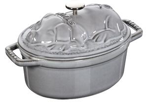 Staub La Cocotte Gryta grislock 17 cm / 1 l, Oval, Grafitgrå, Gjutjärn