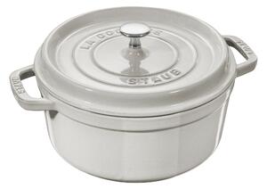 Staub La Cocotte Gryta 24 cm / 3,7 l, Rund, White Truffle, Gjutjärn