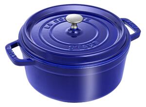 Staub La Cocotte Gryta 24 cm / 3,7 l, Rund, Mörkblå, Gjutjärn