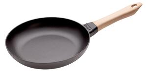 Staub Pans Stekpanna med trähandtag 24 cm, Gjutjärn, Svart