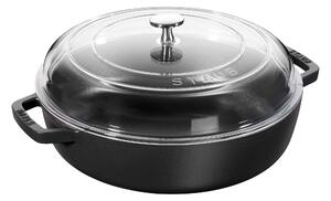 Staub Braisers 26 cm, Traktörpanna med glaslock, Svart