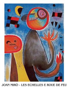 Konsttryck Ladders Cross the Blue Sky in a Wheel of Fire, Joan Miró