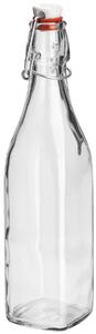 Bormioli Rocco Glasflaska med patentkork Swing; 0.55l, 6x6x26.5 cm (LxBxH); Transparent; Kvadratisk; 2 Styck / Förpackning