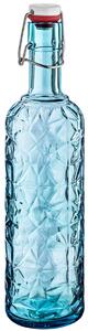 Bormioli Rocco Glasflaska med patentkork Oriente; 1.05l, 8.5x32 cm (ØxH); Blå; 6 Styck / Förpackning