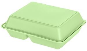 Elasto REuse Återanvändbar matlåda Yari stor; 1200ml, 20.3x25.2x8.4 cm (LxBxH); Grön; Rektangulär; 25 Styck / Förpackning