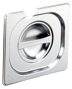 PULSIVA Kantinlock Basic GN 1/6, med urtag för sked; Storlek GN 1/6, 17.6x16.2 cm (LxB); Silverfärg