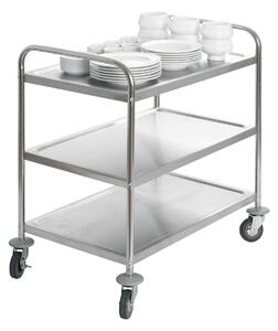 PULSIVA Serveringsvagn Standard 3B 3 hyllplan; 85x54x93 cm (BxDxH); Silverfärg