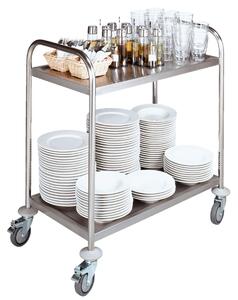 PULSIVA Serveringsvagn Standard 2B 2 hyllplan; 85x54x93 cm (BxDxH); Silverfärg