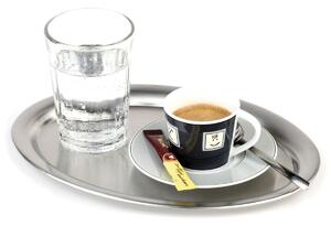 APS Bricka Kaffeehaus matt; 26.5x19.5x1.5 cm (LxBxH); Silverfärg; Oval