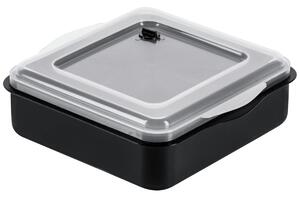 Elasto REuse Återanvändbar matlåda Takao; 2000ml, 22x21x7 cm (LxBxH); Transparent/Svart; Kvadratisk; 25 Styck / Förpackning