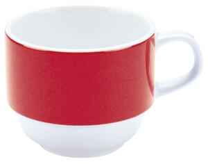 PULSIVA Kaffekopp Multi-Color; 16cl, 7x6 cm (ØxH); Vit/Röd; Rund; 6 Styck / Förpackning