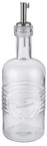 APS Glasflaska med droppkork 350 ml; 35cl, 7x22 cm (ØxH); Stålgrå/Transparent