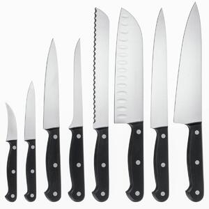 PULSIVA Knivset POM 8 delar; Bladlängd 10 cm, 20 cm (L); Svart