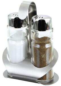 PULSIVA Salt-/pepparströare Battuda 3 delar; 5cl, 8.5x12x6 cm (BxHxD); Silverfärg/Transparent; 6 Set / Förpackning