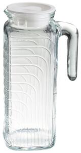 Bormioli Rocco Tillbringare Gelo med vitt lock; 1.2l, 8x22.5 cm (ØxH); Transparent; Rund; 6 Styck / Förpackning