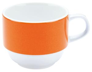 PULSIVA Kaffekopp Multi-Color; 16cl, 7x6 cm (ØxH); Vit/Orange; Rund; 6 Styck / Förpackning