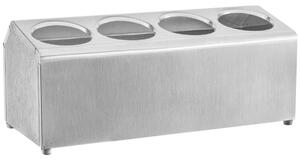 PULSIVA Bestickhållare Steel 4 fack; 50x20.5x20.5 cm (LxBxH); Silverfärg