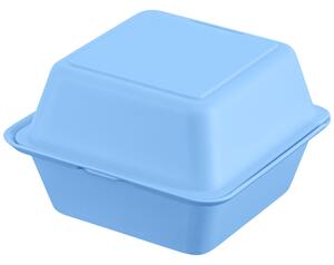 Elasto REuse Återanvändbar hamburgerbox Yari; 700ml, 15.7x15.7x8.4 cm (LxBxH); Blå; Kvadratisk; 25 Styck / Förpackning
