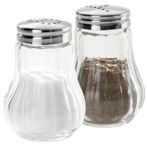 PULSIVA Salt-/pepparströare Cordes; 5cl, 4.5x6.5 cm (ØxH); Silverfärg/Transparent; 4 Set / Förpackning