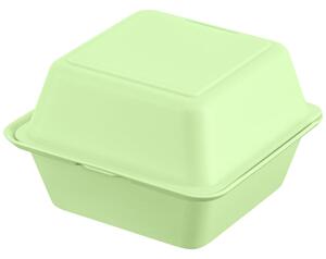Elasto REuse Återanvändbar hamburgerbox Yari; 700ml, 15.7x15.7x8.4 cm (LxBxH); Grön; Kvadratisk; 25 Styck / Förpackning