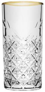 Pasabahçe Highballglas Timeless; 29.5cl, 6.7x14.3 cm (ØxH); Transparent/Guldfärg; 4 Styck / Förpackning