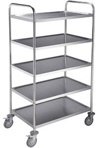 PULSIVA Serveringsvagn Basic 5 hyllplan; 85x53x156 cm (BxDxH); Silverfärg