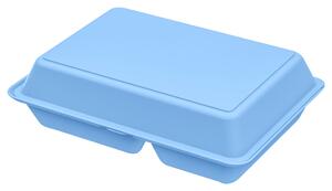 Elasto REuse Återanvändbar matlåda Hotaka 3 fack; 800ml, 21x29x8.4 cm (LxBxH); Blå; Rektangulär; 18 Styck / Förpackning