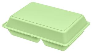Elasto REuse Återanvändbar matlåda Hotaka 3 fack; 800ml, 21x29x8.4 cm (LxBxH); Grön; Rektangulär; 18 Styck / Förpackning
