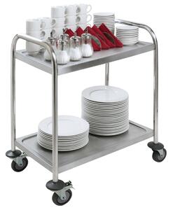 PULSIVA Serveringsvagn Smart 2 hyllplan; 41x71x81 cm (BxDxH); Silverfärg