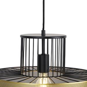 Design hängande lampa guld med svart 40 cm - Tess