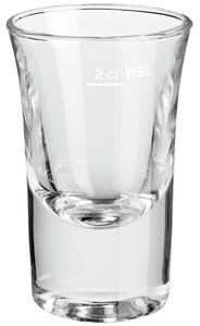 VEGA Shotglas Podena; 4cl, 4.5x7 cm (ØxH); Transparent; 2 cl Mätrand, 6 Styck / Förpackning