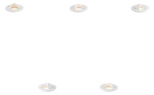 Set med 5 moderna markspotlights vit inkl. LED IP67 - Linsey