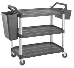 PULSIVA Serveringsvagn Senior; 104.5x51x96 cm (BxDxH); Grå/Svart