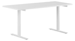 Fast skrivbord, vitt stativ, vit bordsskiva 140x70cm