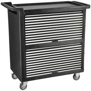 VEGA Serveringsvagn Tjugo; 105.5x50.5x103.5 cm (BxDxH); Silverfärg/Svart
