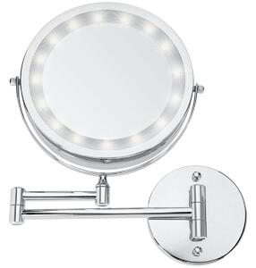 VEGA Väggmonterad sminkspegel Touch mit Schalter; 31x23 cm (LxØ); Silverfärg; Rund