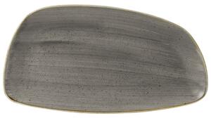 Churchill Chefs Geo fat Stonecast Peppercorn; 18.5x35 cm (LxB); Grå/Brun; Rektangulär; 6 Styck / Förpackning