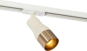 Modern spotlight beige med guld för 1-fas skensystem GU10 50mm - Iconic Kohua