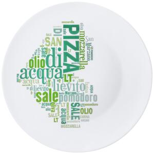 Bormioli Rocco Pizzatallrik Pizza Chef; 33 cm (Ø); Vit/Grön; Rund; 6 Styck / Förpackning